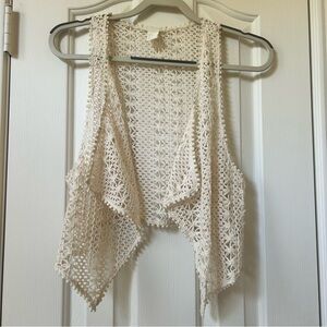 H&M Cream Lace Bohemian Vest Size M